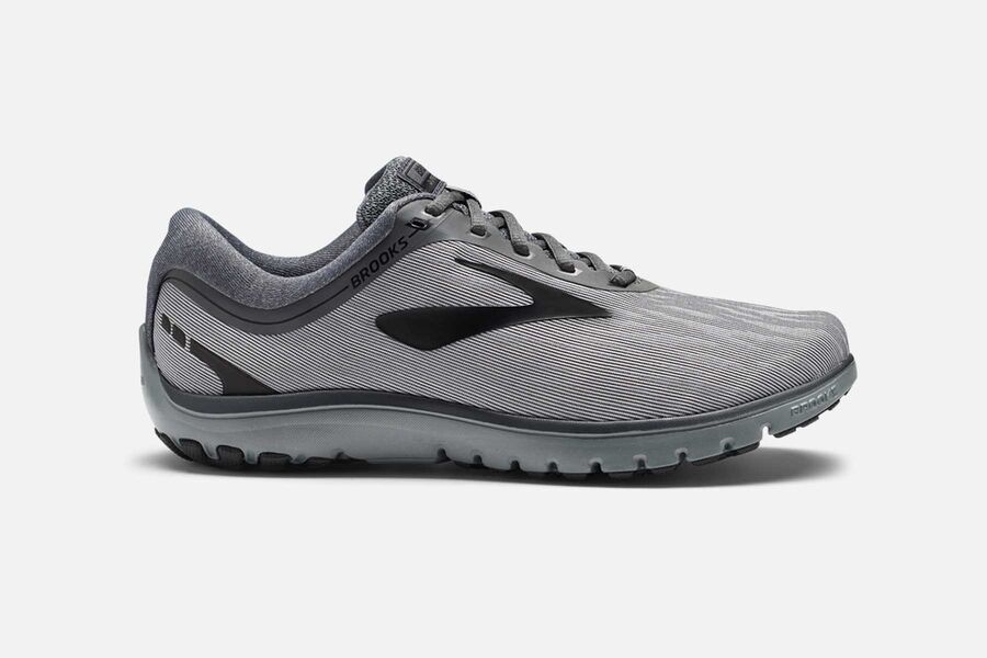 Brooks Men's PureFlow 7 Road Running Shoes Grey/Black ZYBM-80126